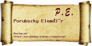 Porubszky Elemér névjegykártya