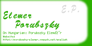 elemer porubszky business card